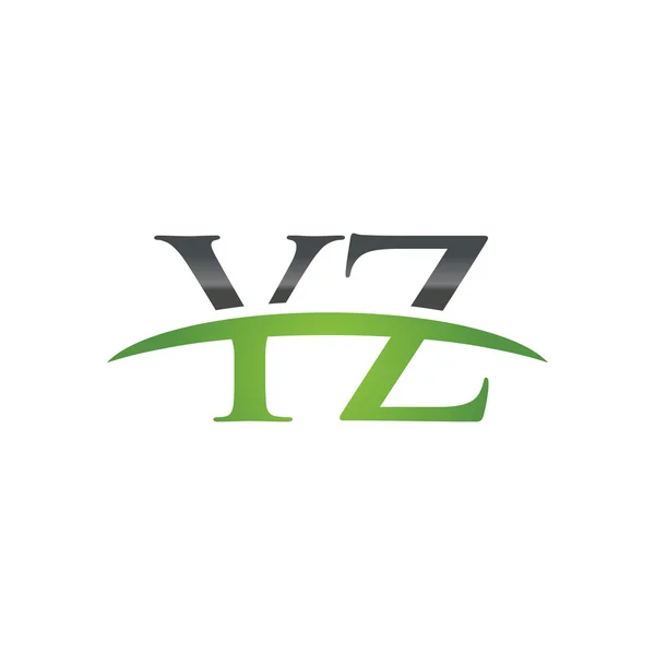 Eerste brief Yz groen swoosh logo swoosh logo — Stockvector