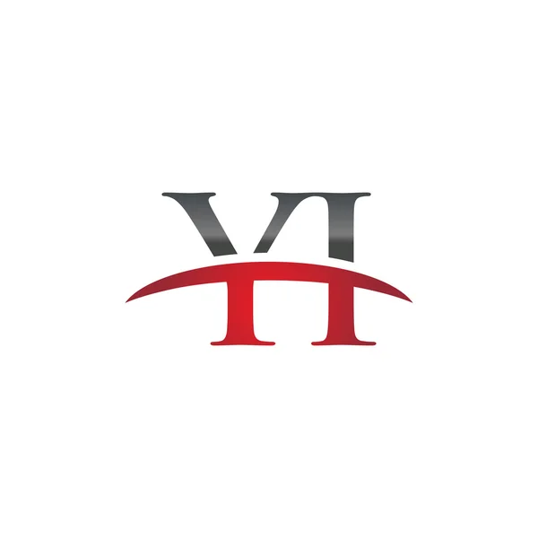 Första bokstaven Yi röd swoosh logo swoosh logo — Stock vektor