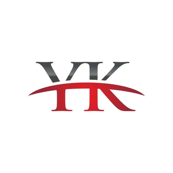 Carta inicial YK logotipo swoosh vermelho logotipo swoosh — Vetor de Stock