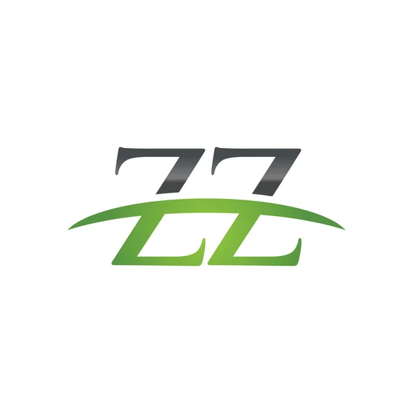 Pierwsza litera Zz zielony logo swoosh swoosh logo — Wektor stockowy
