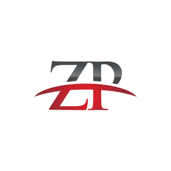 Eerste brief Zp rood swoosh logo swoosh logo — Stockvector