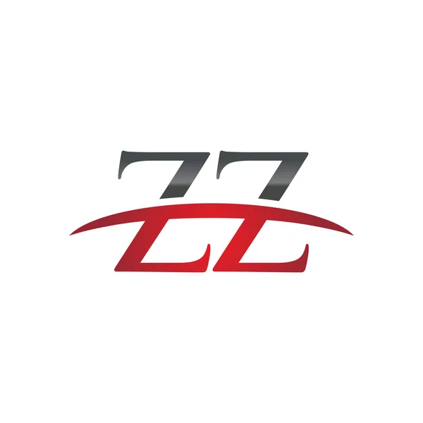 Eerste brief Zz rood swoosh logo swoosh logo — Stockvector