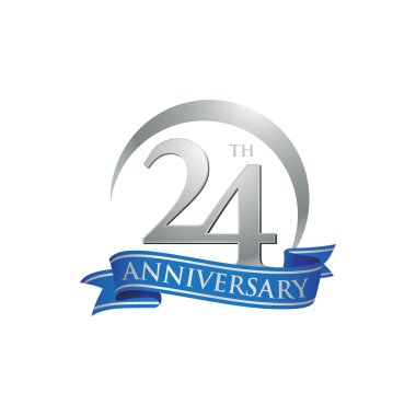 24 yıldönümü yüzük logosu mavi şerit