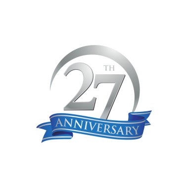 27 yıl dönümü yüzük logosu mavi şerit