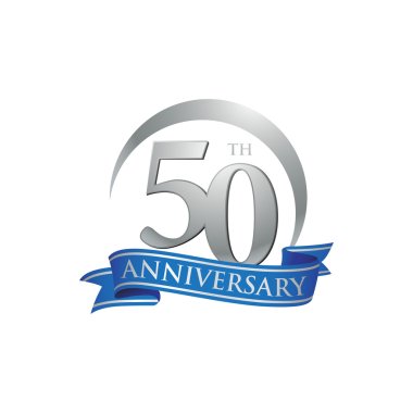 50th anniversary ring logo blue ribbon