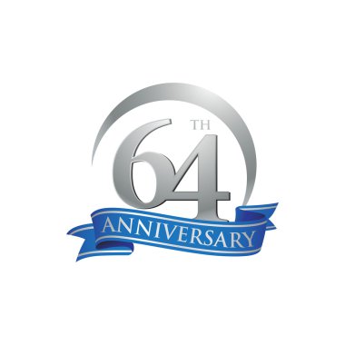 64 yıldönümü yüzük logosu mavi şerit