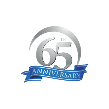 65 yıldönümü yüzük logosu mavi şerit