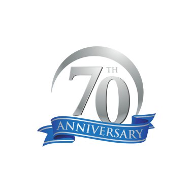 70 yıldönümü yüzük logosu mavi şerit