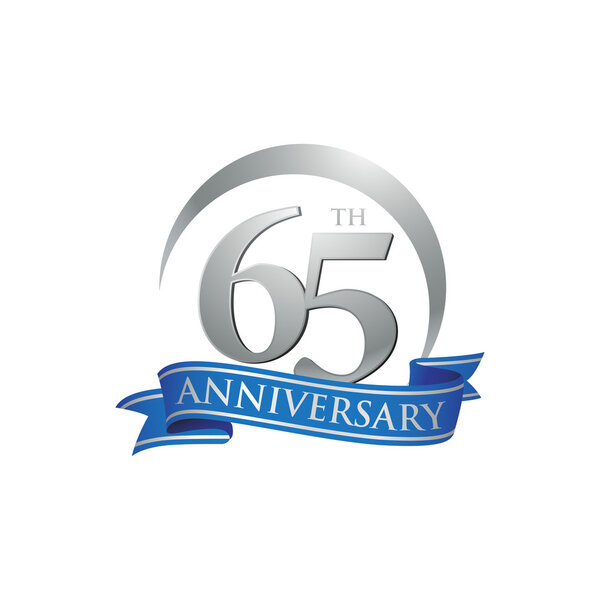 65th anniversary ring logo blue ribbon
