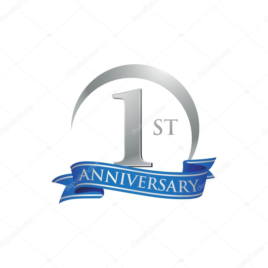 1st anniversary ring logo blue ribbon