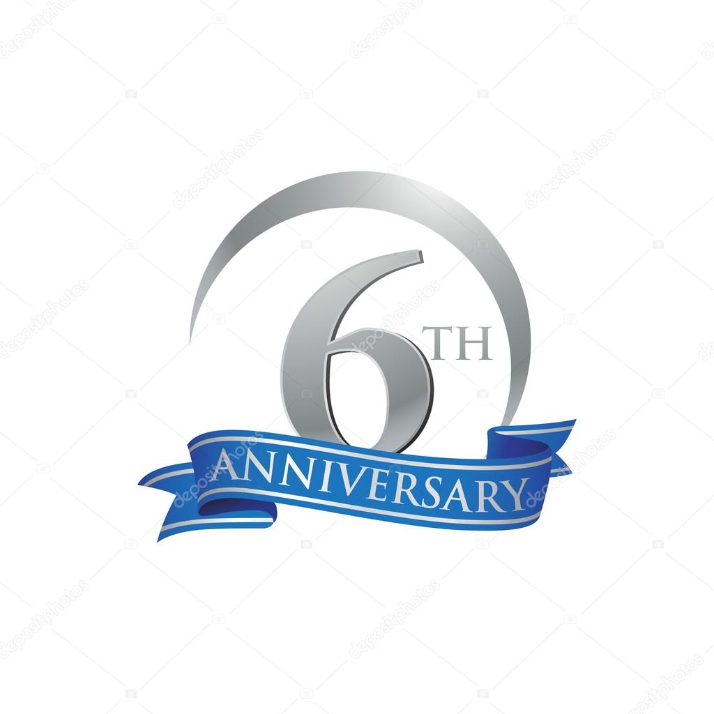 6th anniversary logo template. Creative design. Business success