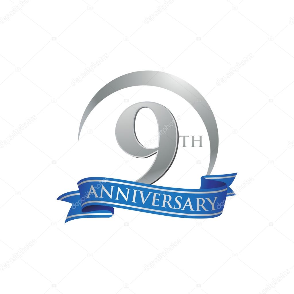9th anniversary ring logo blue ribbon