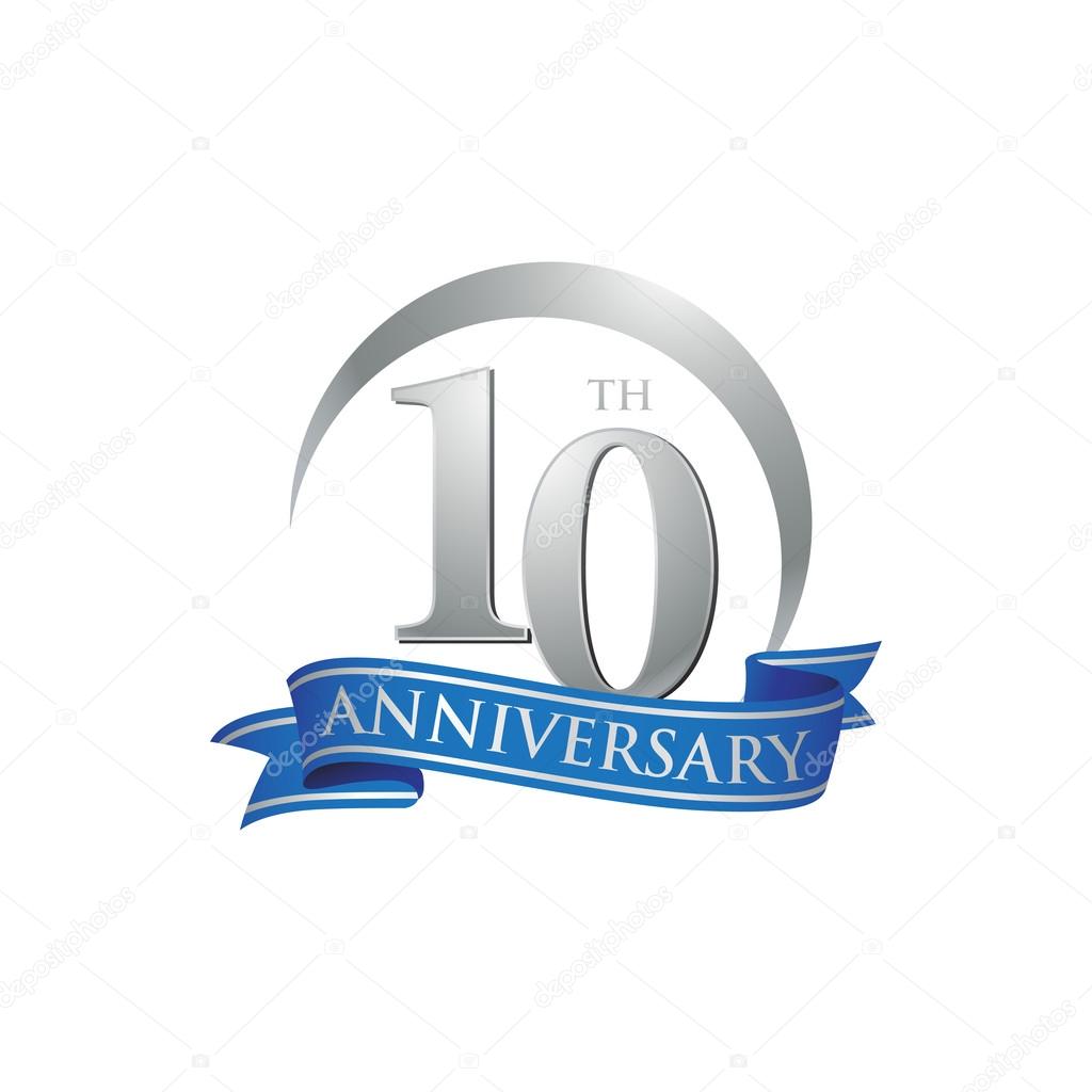10th anniversary ring logo blue ribbon