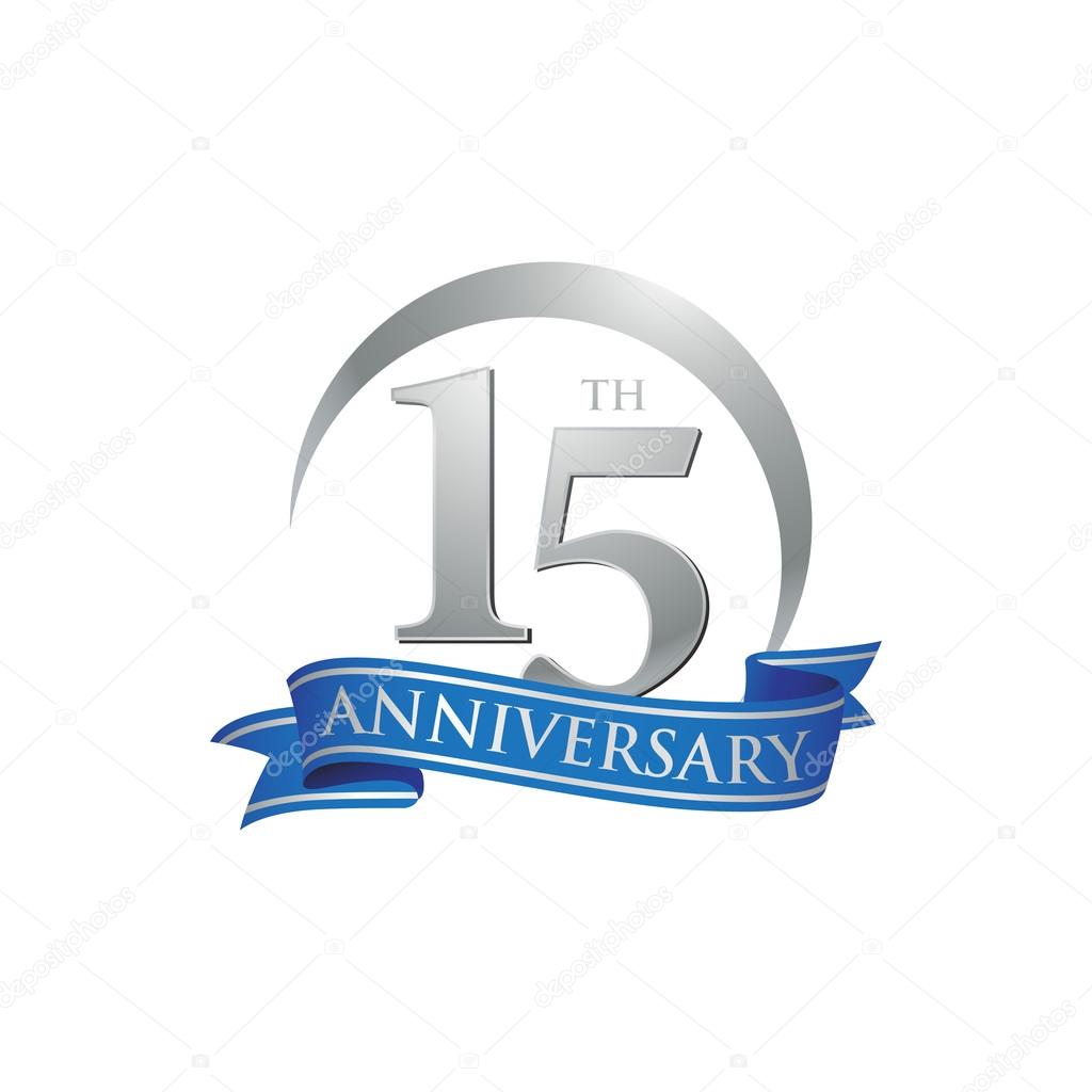 15th anniversary ring logo blue ribbon