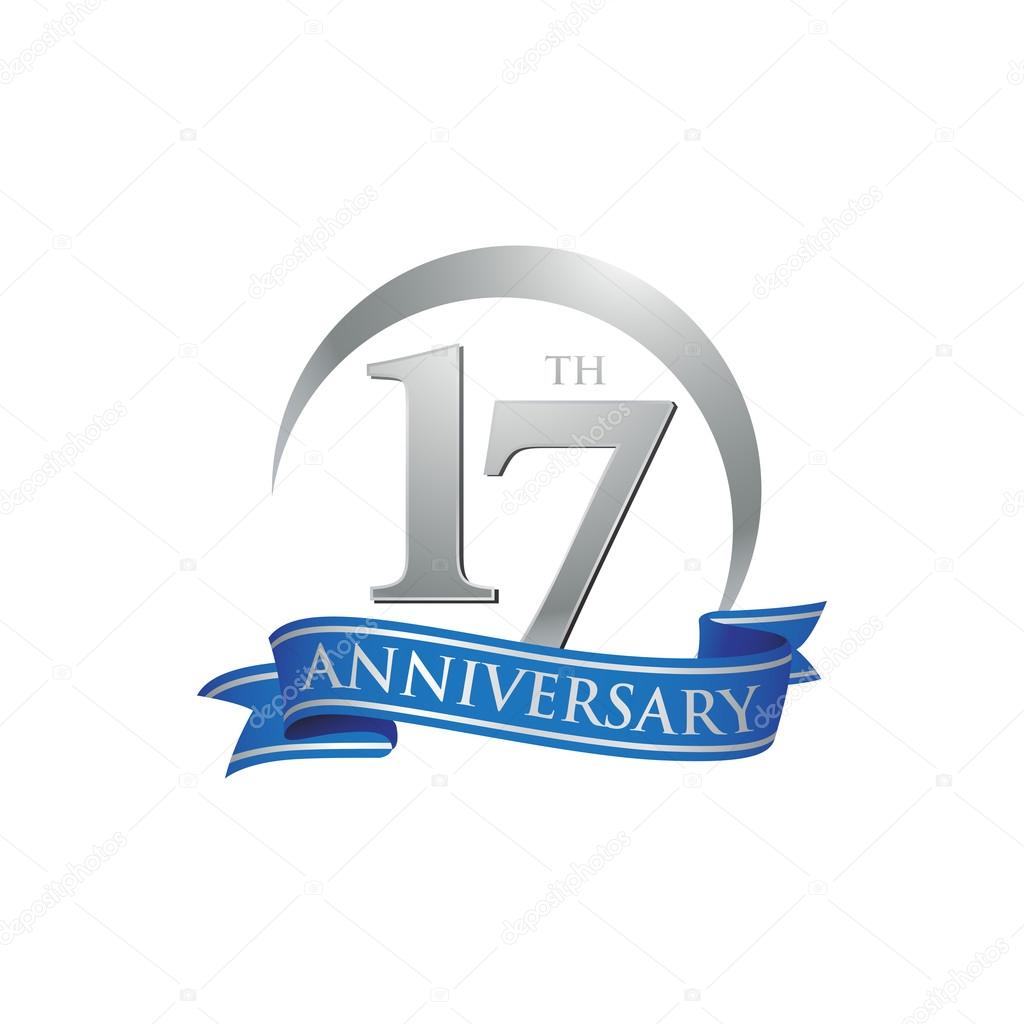 17th anniversary ring logo blue ribbon