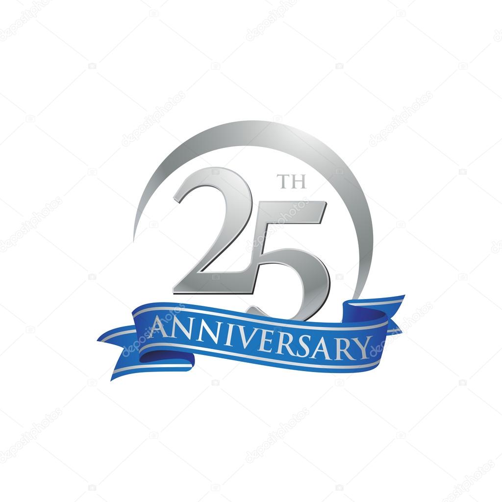 25th  anniversary logo template. Creative design. Business success