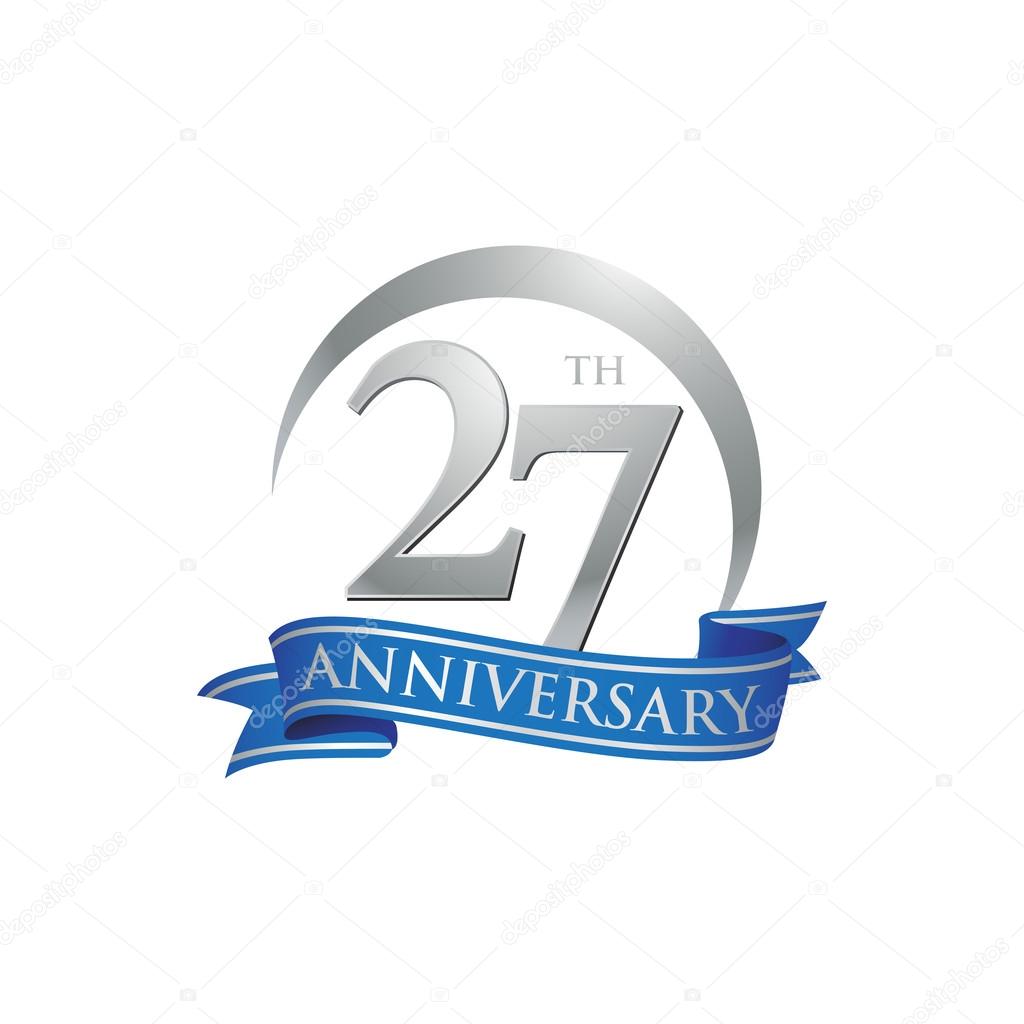 27th anniversary logo template. Creative design. Business success