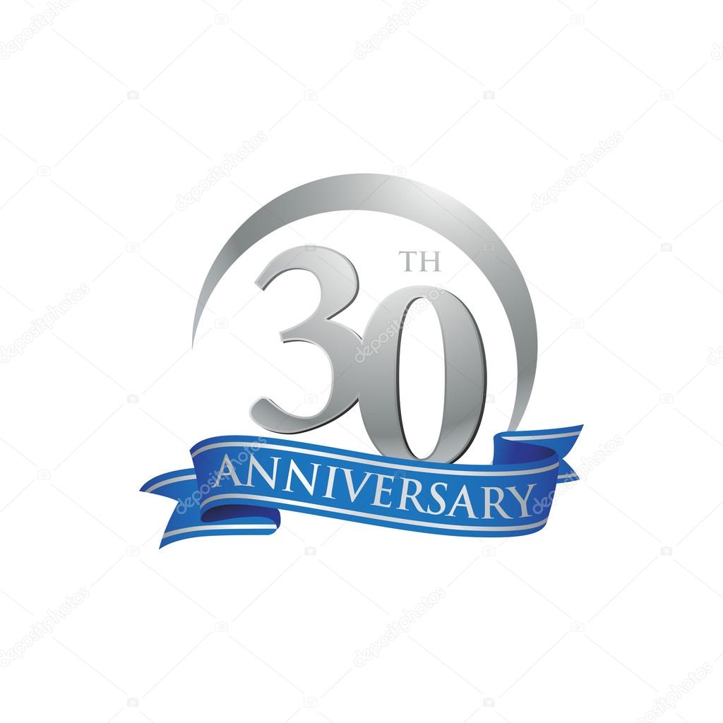 30th anniversary ring logo blue ribbon