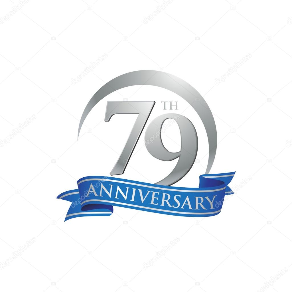 79th anniversary ring logo blue ribbon