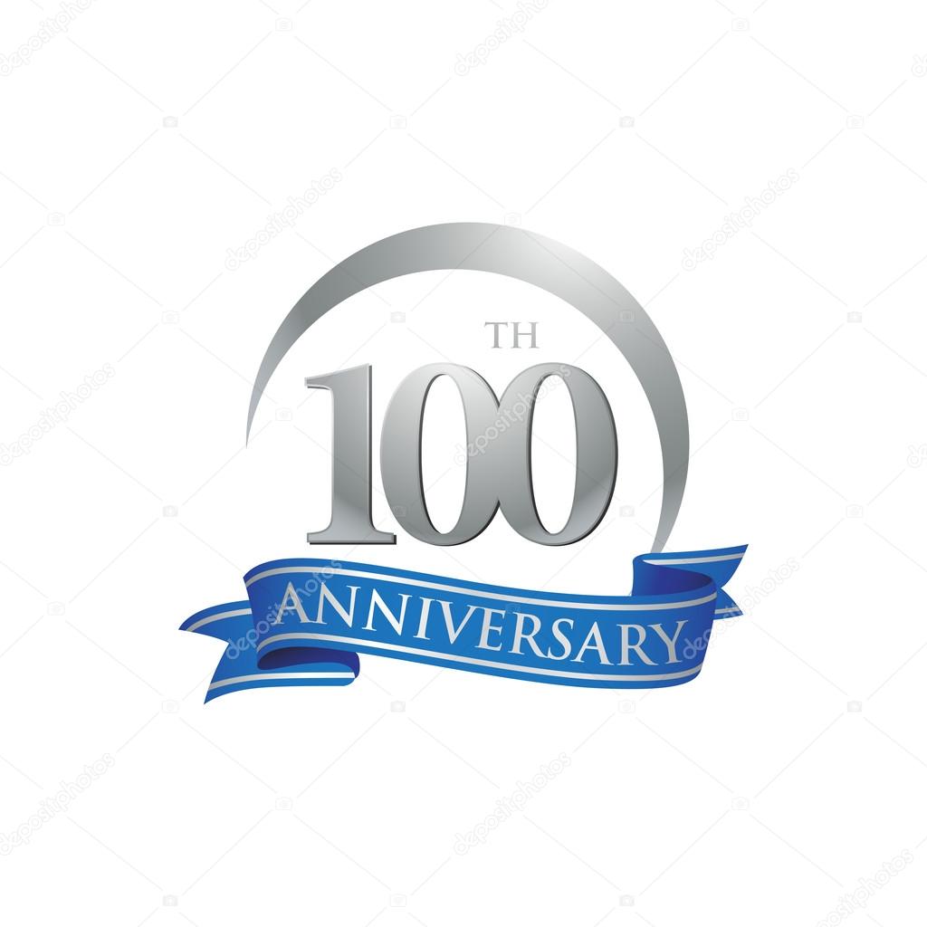100th anniversary ring logo blue ribbon