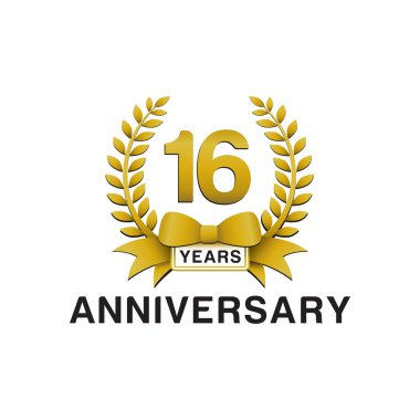 16 yıl dönümü altın çelengi logosu