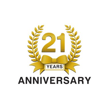 21 yıl dönümü altın çelengi logosu