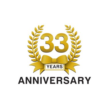 33 yıl dönümü altın çelengi logosu