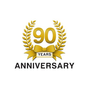 90'ıncı yıldönümü altın çelengi logosu