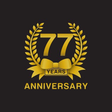77 yıldönümü altın çelengi logo siyah arka plan