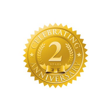 2 yıldönümü altın rozet logosu