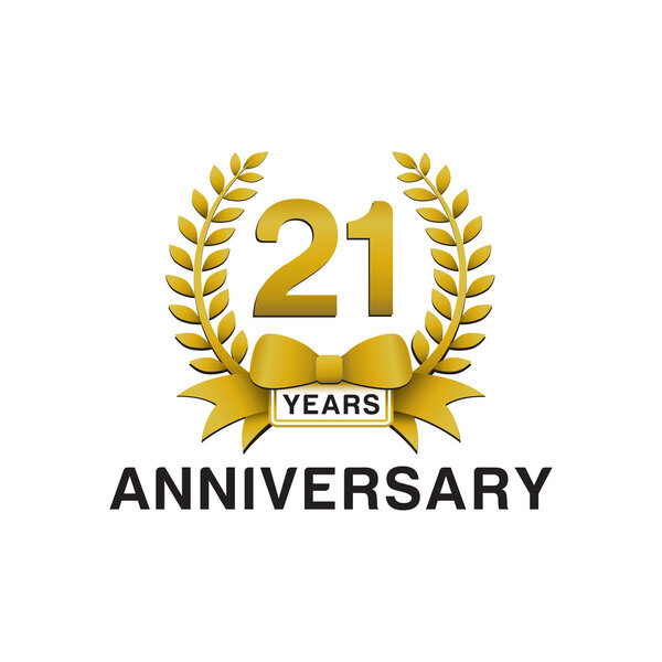 21st anniversary golden wreath logo