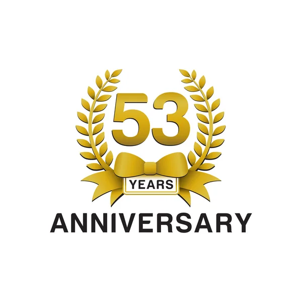 53e anniversaire couronne d'or logo — Image vectorielle
