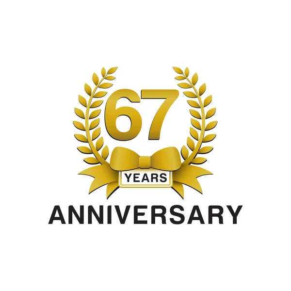 67esimo anniversario logo corona d'oro — Vettoriale Stock