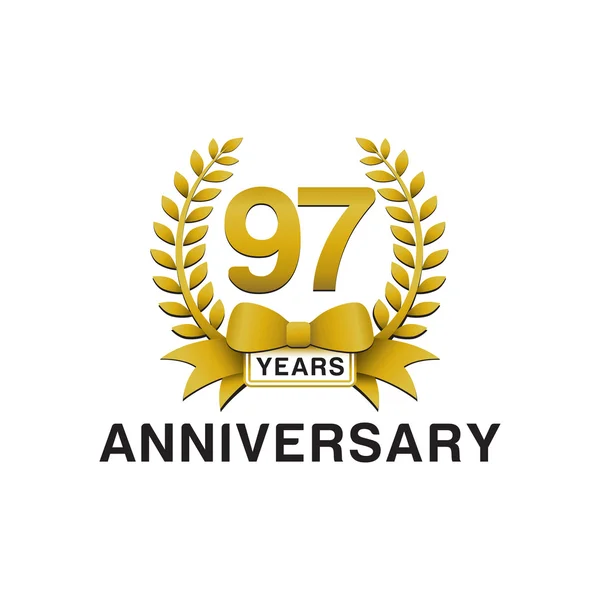 Logo corona d'oro 97esimo anniversario — Vettoriale Stock