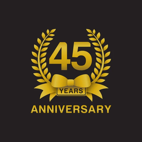 43rd anniversary golden wreath logo black background Stock Vector Image ...