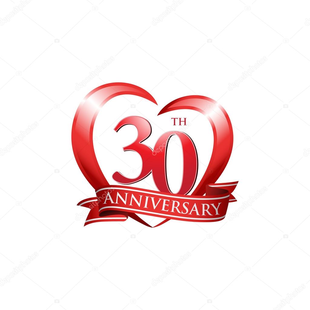 30th anniversary logo red heart