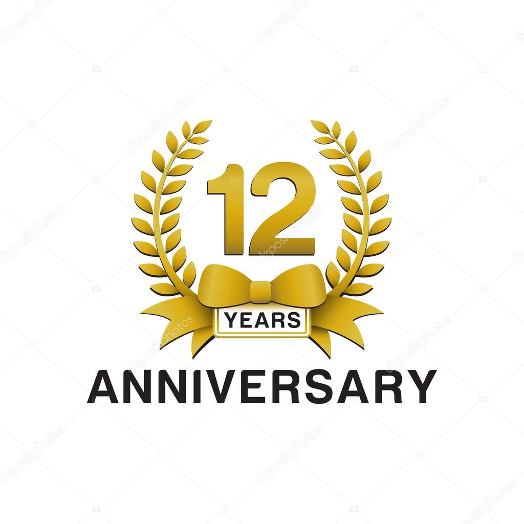 12th year anniversary emblem logo design vector illustration template Stock  Vector Image & Art - Alamy