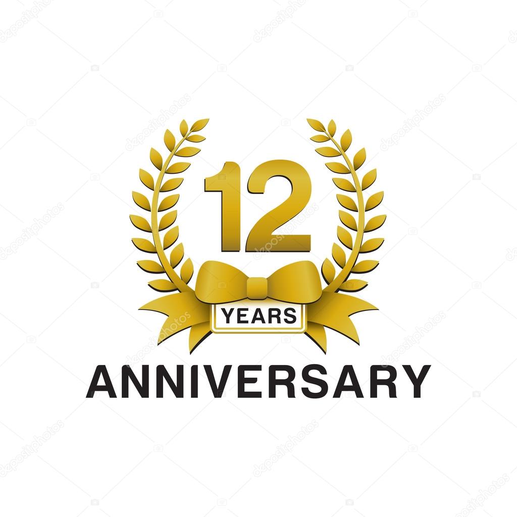 12th year anniversary emblem logo design template Vector Image