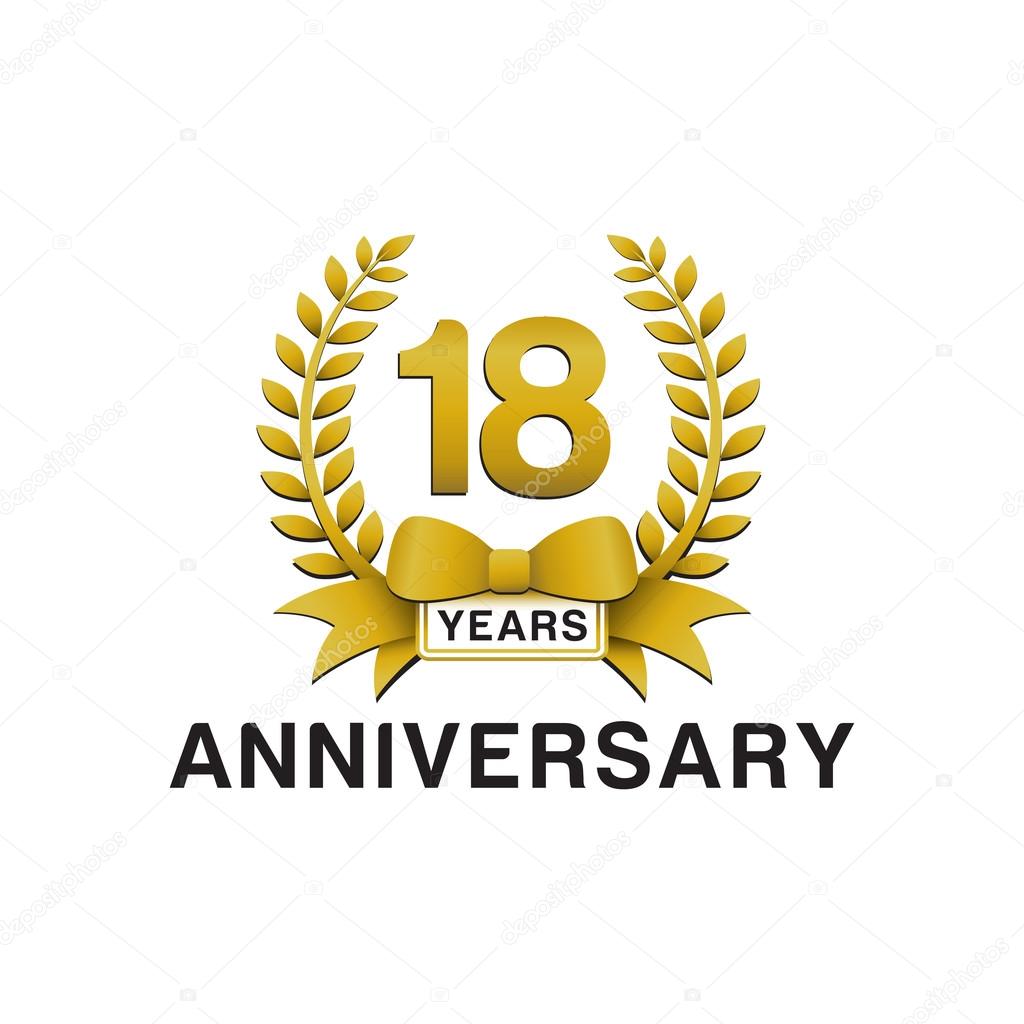 18th anniversary golden wreath logo Stock Vector Image by ©ariefpro  #86352542