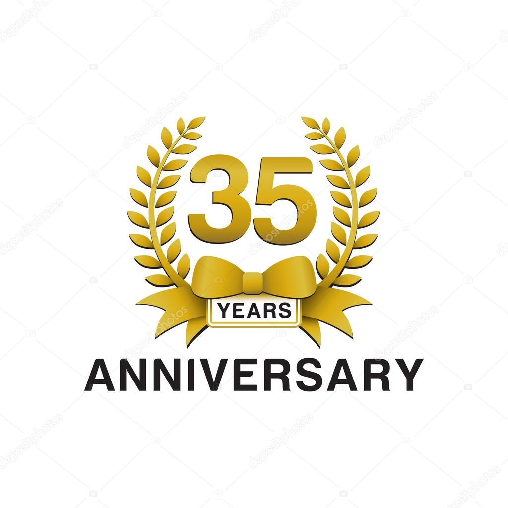 35th anniversary logo template. Creative design. Business success.