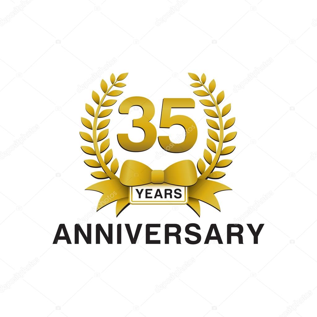 35th anniversary golden wreath logo