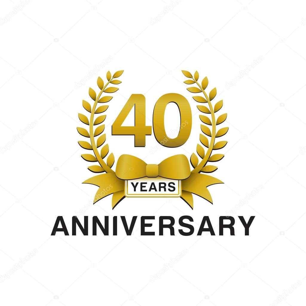 40th anniversary logo template. Creative design. Business success.