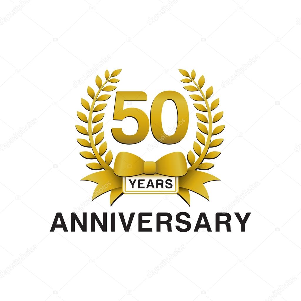 50th anniversary golden wreath logo