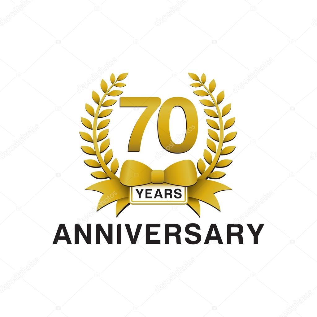 70 log of Vector â 70th logo Stock golden wreath anniversary 70 log of Vector â 70th logo Stock golden wreath anniversary