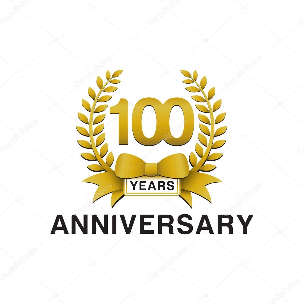 100th Anniversary Golden Wreath Logo Stock Vector Image By C Ariefpro 86353350