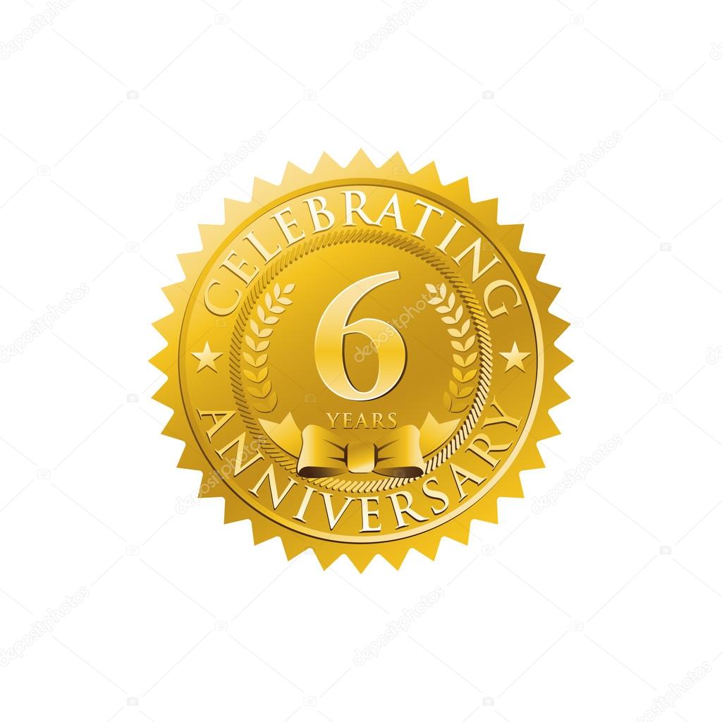 6th anniversary golden badge logo