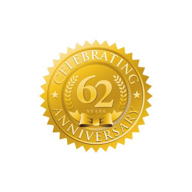 62 yıldönümü altın rozet logosu