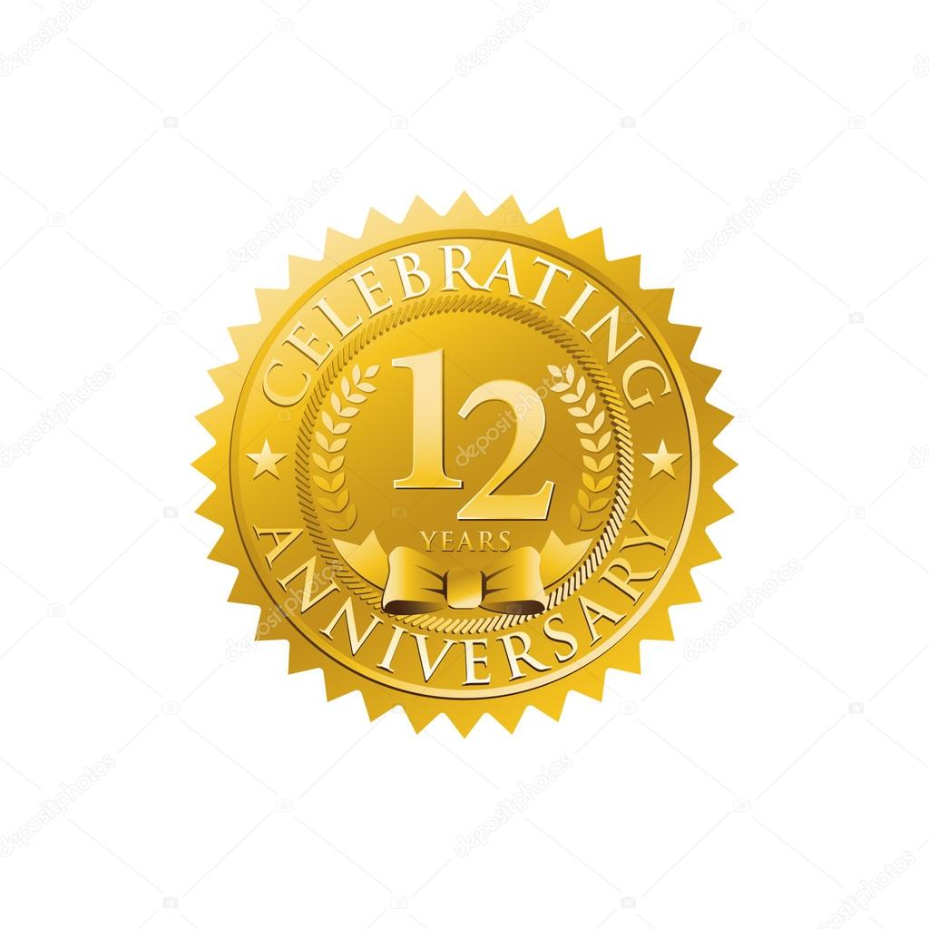 Free Vector  12th anniversary, golden edition