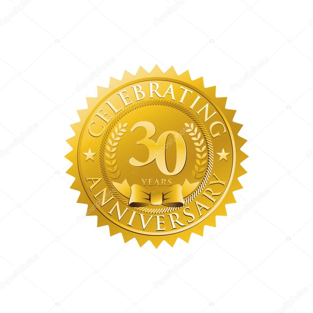 30th anniversary golden badge logo