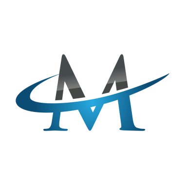 M mavi ilk şirket logosu swoosh